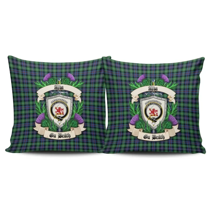Farquharson Ancient Crest Tartan Pillow Cover Thistle (Set of two) A91