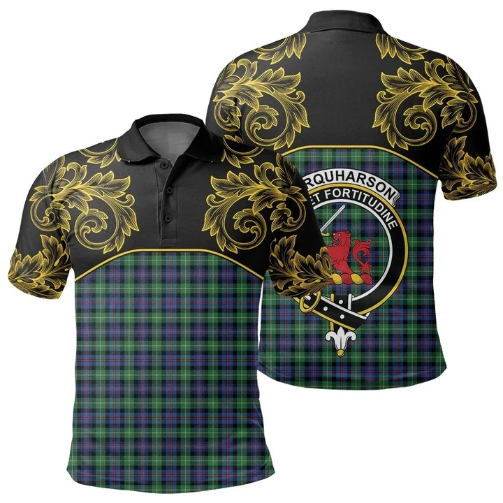 Farquharson Ancient Tartan Clan Crest Polo Shirt - Empire I - HJT4
