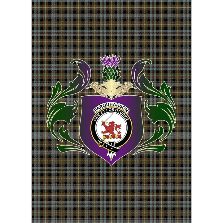 Farquharson Weathered Clan Garden Flag Royal Thistle Of Clan Badge K23
