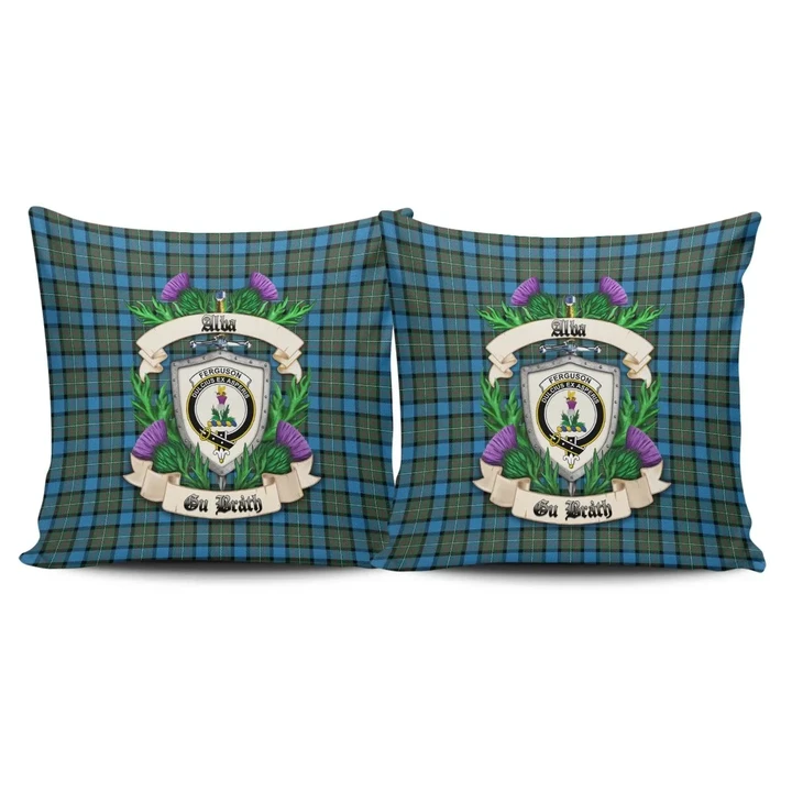 Fergusson Ancient Crest Tartan Pillow Cover Thistle (Set of two) A91