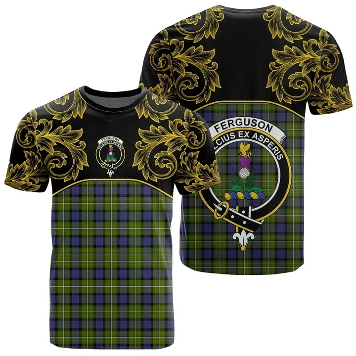 Fergusson Modern Tartan Clan Crest T-Shirt - Empire I - HJT4