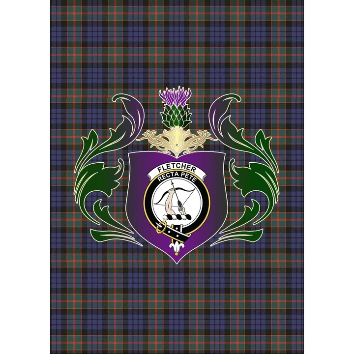 Fletcher of Dunans Clan Garden Flag Royal Thistle Of Clan Badge K23