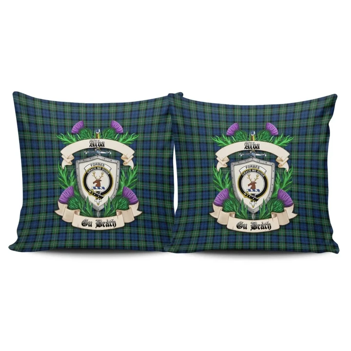 Forbes Ancient Crest Tartan Pillow Cover Thistle (Set of two) A91