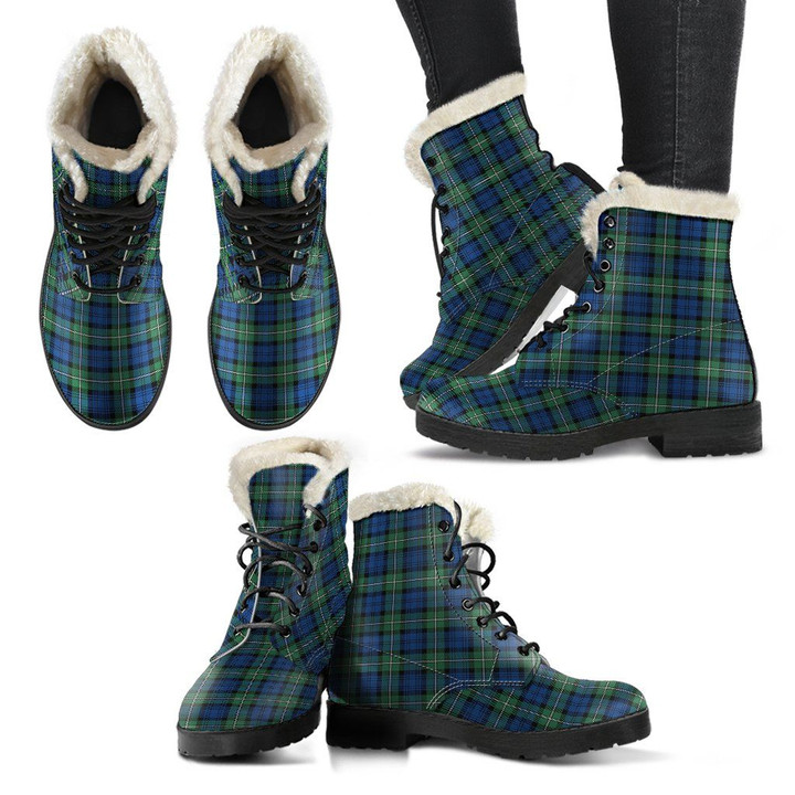 Forbes Ancient Tartan Faux Fur Leather Boots A9