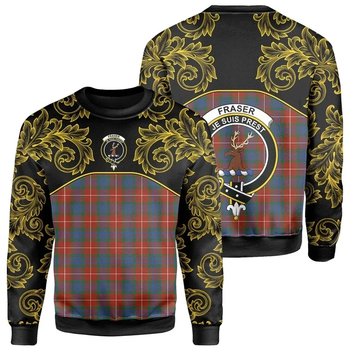 Fraser Ancient Tartan Clan Crest Sweatshirt - Empire I - HJT4