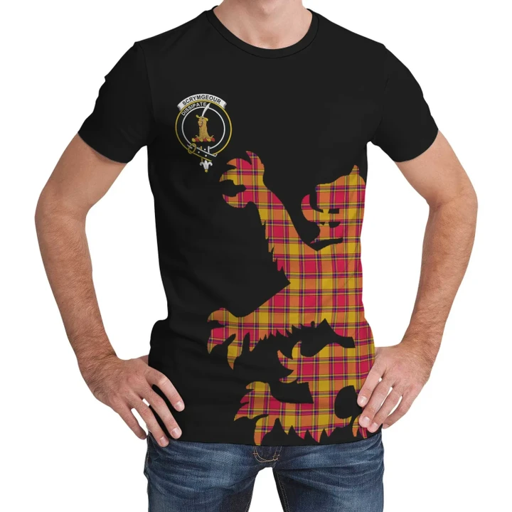 Scrymgeour Tartan Clan Crest Lion & Thistle T-Shirt K6