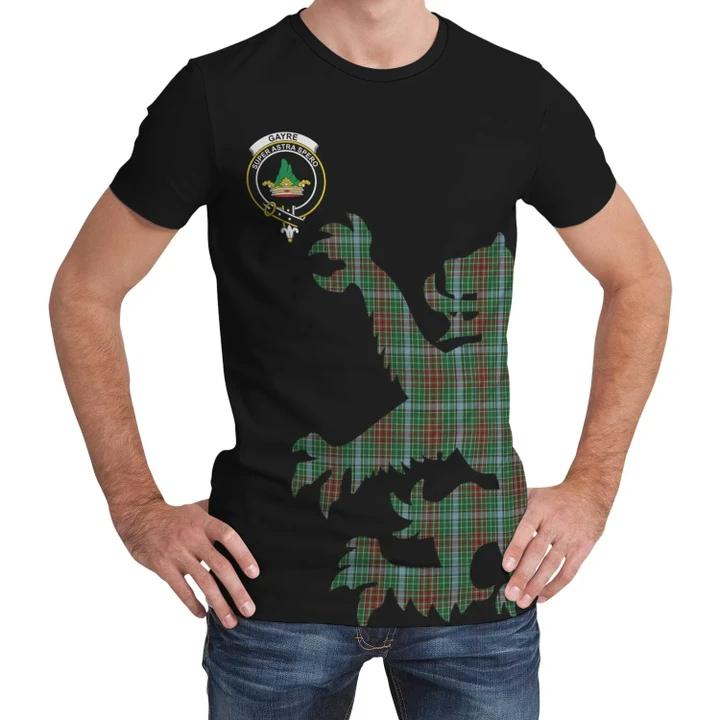 Gayre Tartan Clan Crest Lion & Thistle T-Shirt K6