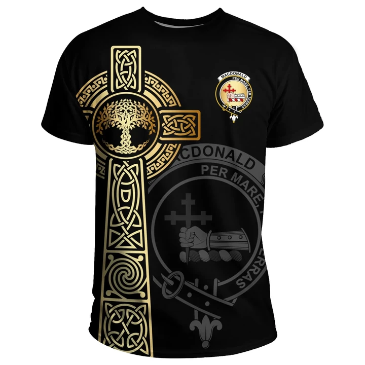 MacDonald (of Sleat) T-shirt Celtic Tree Of Life Clan Black Unisex A91
