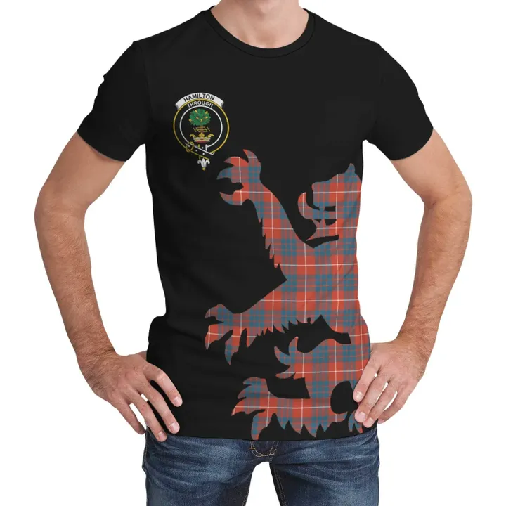 Hamilton Ancient Tartan Clan Crest Lion & Thistle T-Shirt K6