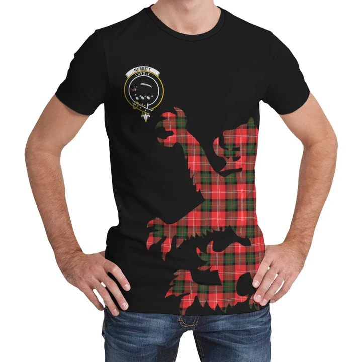 Nesbitt Modern Tartan Clan Crest Lion & Thistle T-Shirt K6