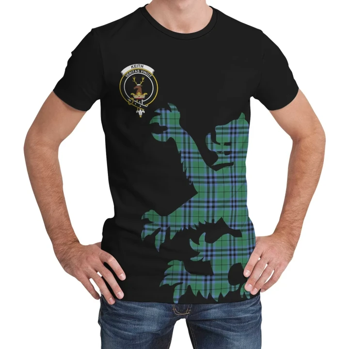 Keith Ancient Tartan Clan Crest Lion & Thistle T-Shirt K6
