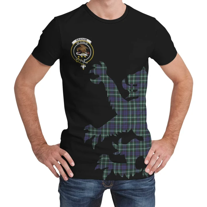 Graham of Montrose Modern Tartan Clan Crest Lion & Thistle T-Shirt K6