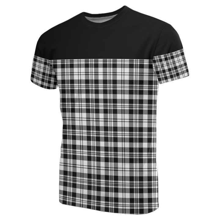 Tartan Horizontal T-Shirt - Scott Black & White Modern