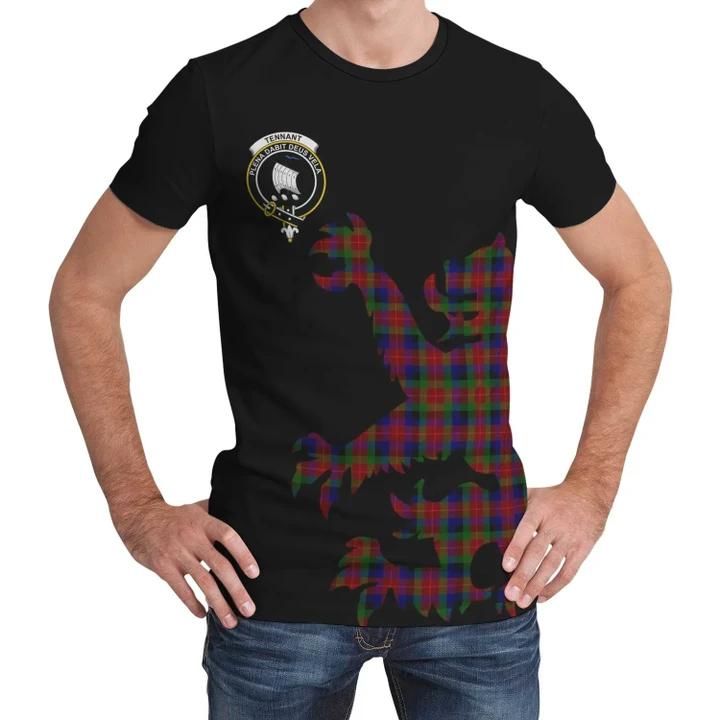 Tennant Tartan Clan Crest Lion & Thistle T-Shirt K6
