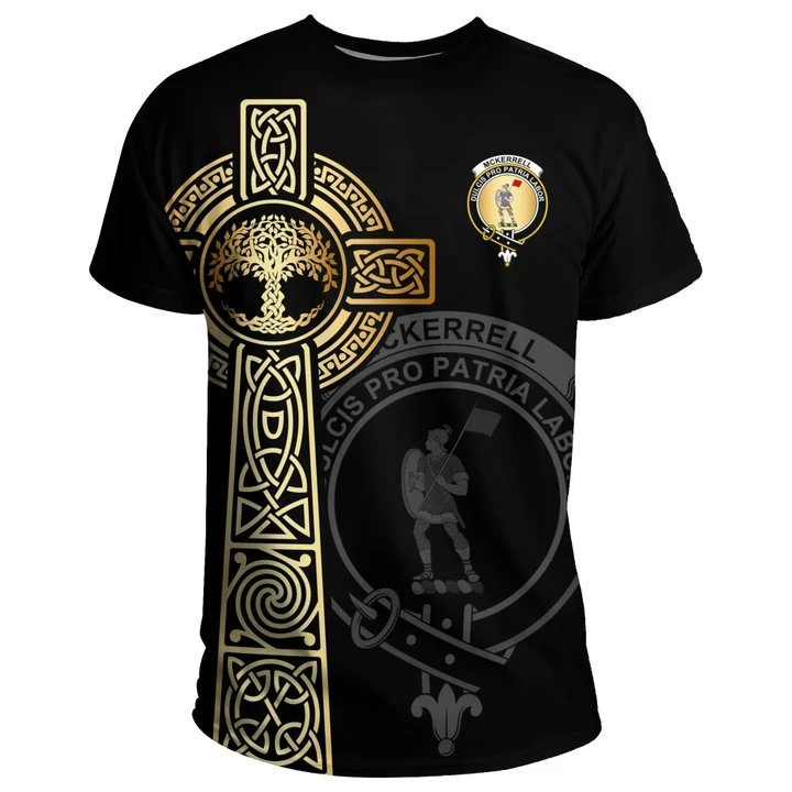 McKerrell T-shirt Celtic Tree Of Life Clan Black Unisex A91