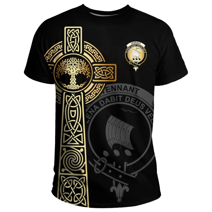 Tennant T-shirt Celtic Tree Of Life Clan Black Unisex A91