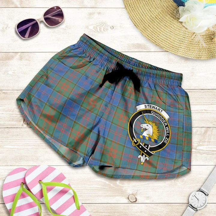 Stewart of Appin Hunting Ancient crest Tartan Shorts For Women