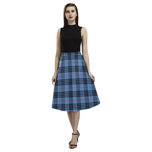 MacKay Blue Tartan Aoede Crepe Skirt | Exclusive Over 500 Tartan