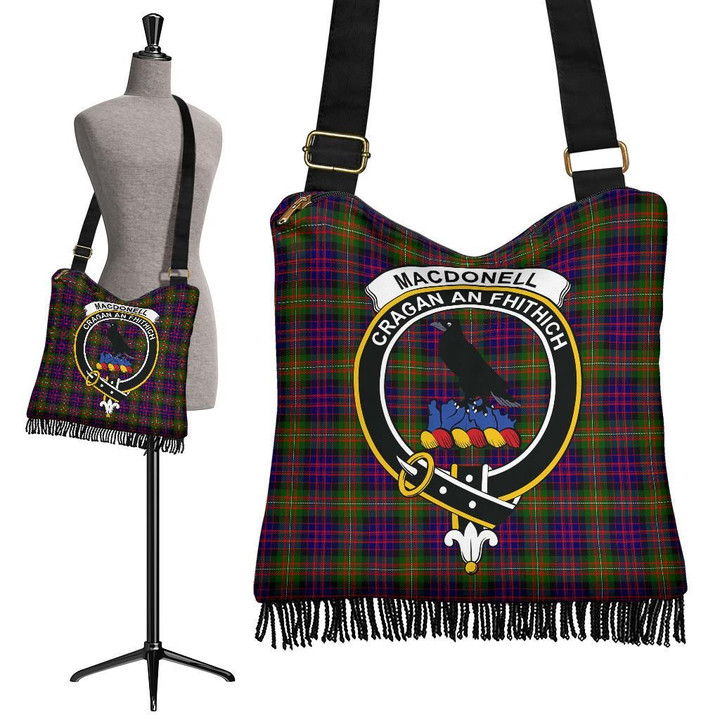 MacDonnell of Glengarry Modern Tartan Clan Badge Boho Handbag | scottishclans.co