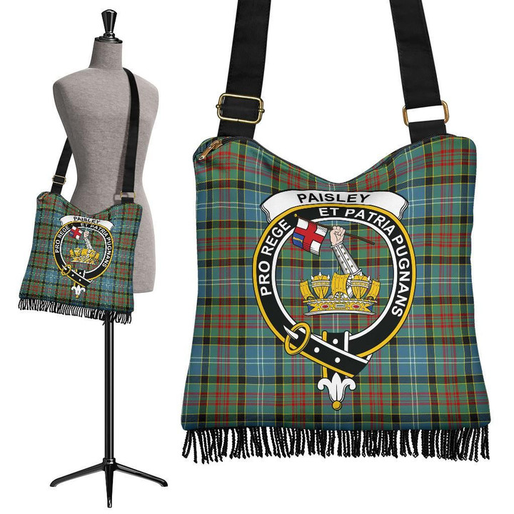 Paisley District Tartan Clan Badge Boho Handbag | scottishclans.co