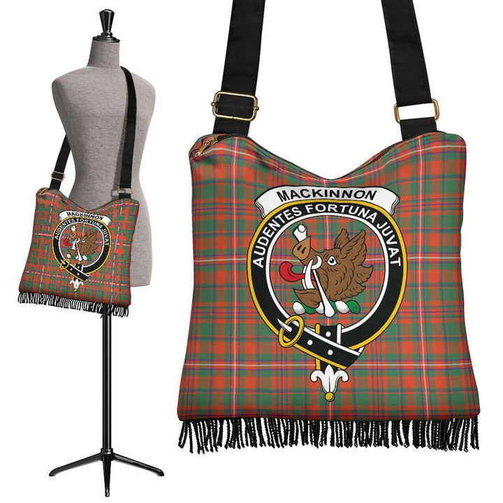 MacKinnon Ancient Tartan Clan Badge Boho Handbag | scottishclans.co