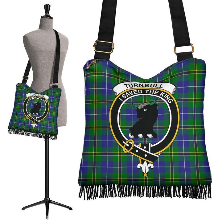 Turnbull Hunting Tartan Clan Badge Boho Handbag | scottishclans.co