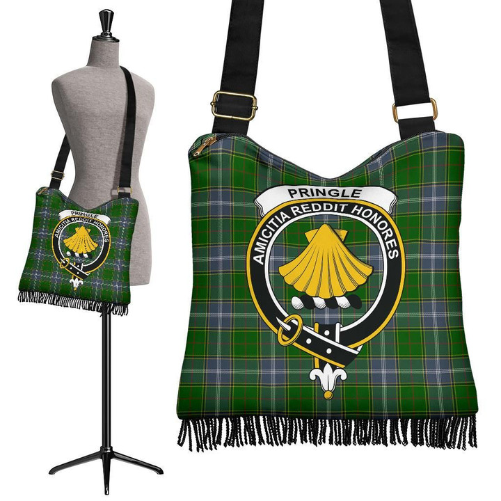 Pringle Tartan Clan Badge Boho Handbag | scottishclans.co