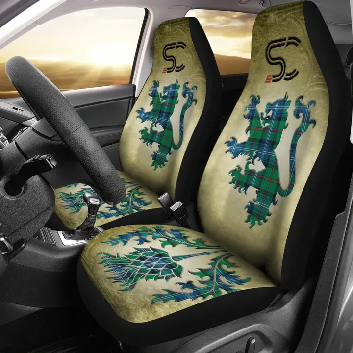 Urquhart Ancient Tartan Car Seat Cover Lion and Thistle Special Style