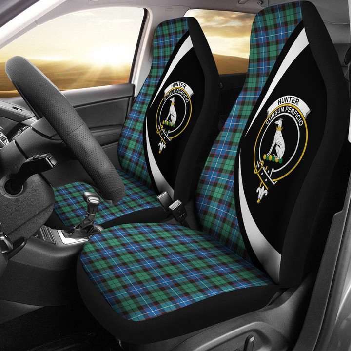 Hunter Ancient Tartan Clan Crest Car Seat Cover