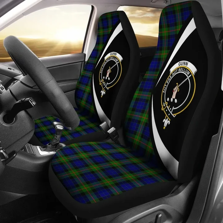 Gunn Modern Tartan Clan Crest Car Seat Cover