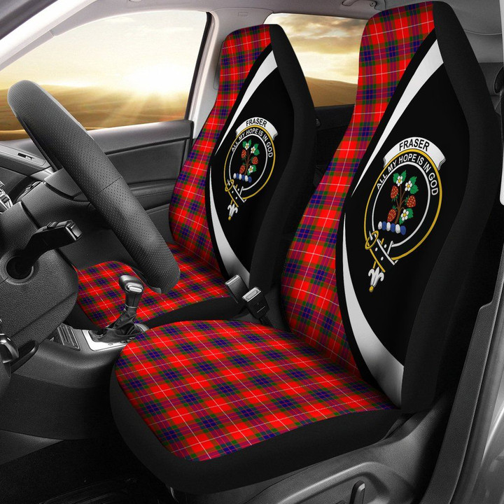 Fraser Modern Tartan Clan Crest Car Seat Cover