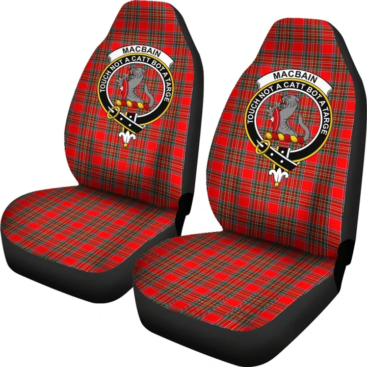 Macbean Tartan Car Seat Covers Clan Badge
