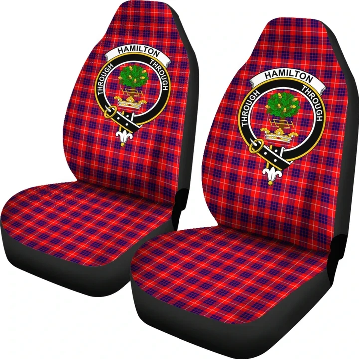Hamilton Modern Tartan Car Seat Covers - Clan Badge