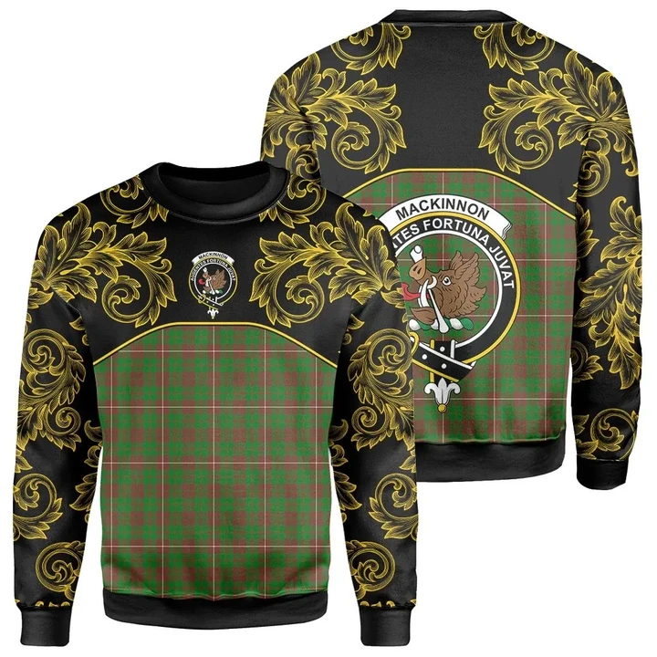 MacKinnon Hunting Modern Tartan Clan Crest Sweatshirt - Empire I - HJT4