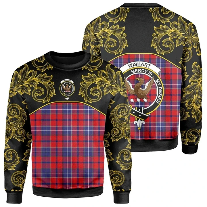 Wishart Dress Tartan Clan Crest Sweatshirt - Empire I - HJT4