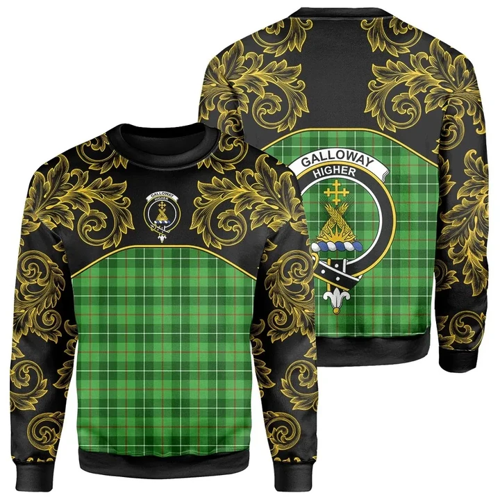 Galloway District Tartan Clan Crest Sweatshirt - Empire I - HJT4