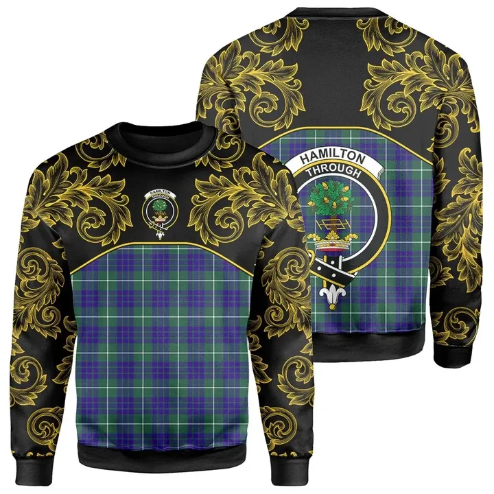 Hamilton Hunting Modern Tartan Clan Crest Sweatshirt - Empire I - HJT4
