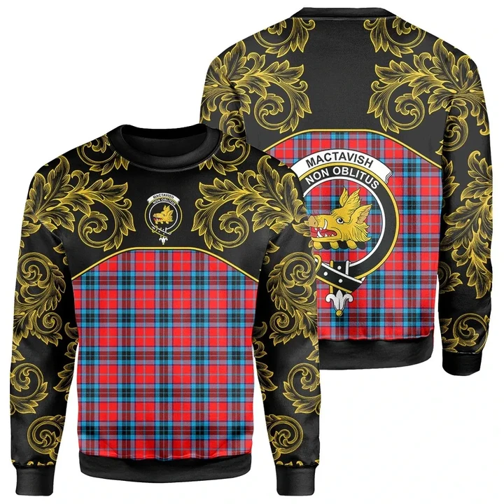 MacTavish Modern Tartan Clan Crest Sweatshirt - Empire I - HJT4