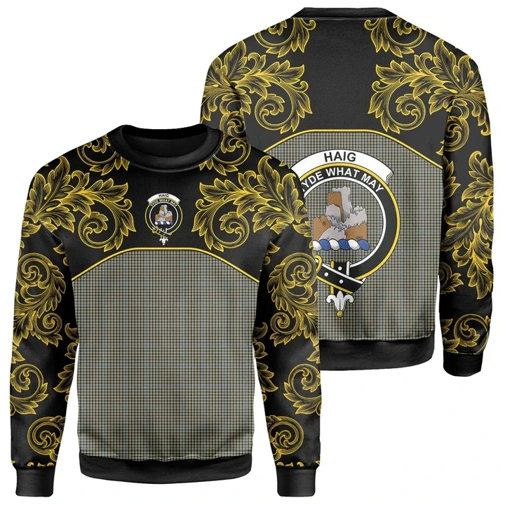 Haig Check Tartan Clan Crest Sweatshirt - Empire I - HJT4