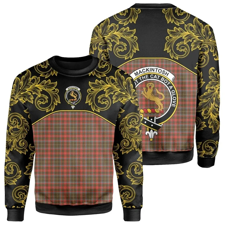 MacKintosh Hunting Weathered Tartan Clan Crest Sweatshirt - Empire I - HJT4