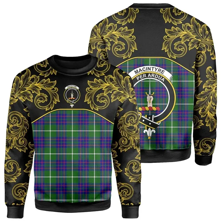 MacIntyre Hunting Modern Tartan Clan Crest Sweatshirt - Empire I - HJT4