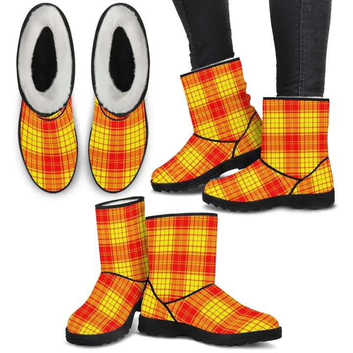 MacMillan Clan Tartan Faux Fur Boots Shoes Footwear