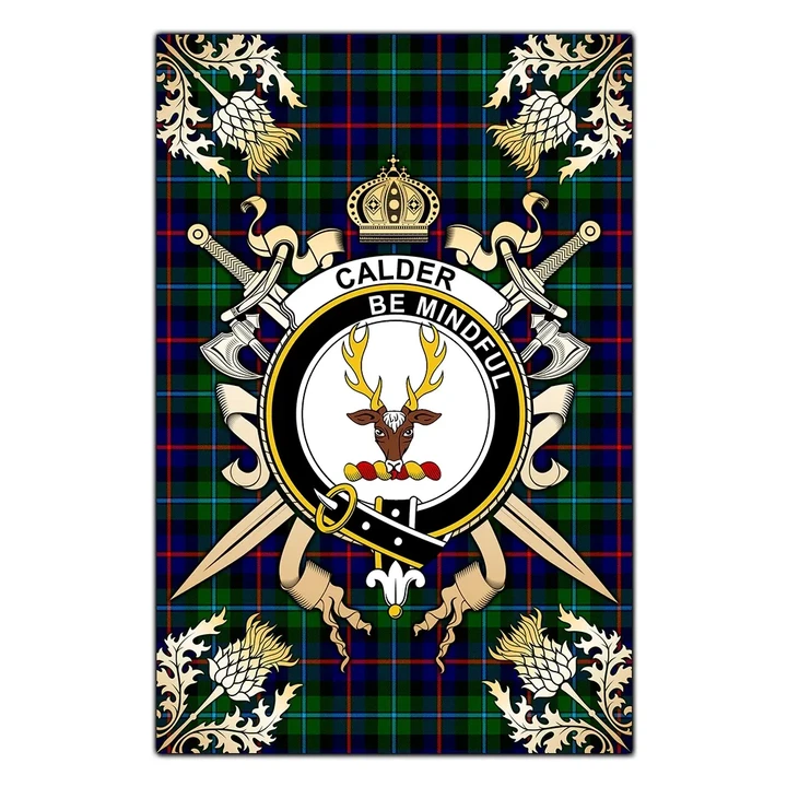 Garden Flag Calder Modern Clan Crest Sword Gold Thistle
