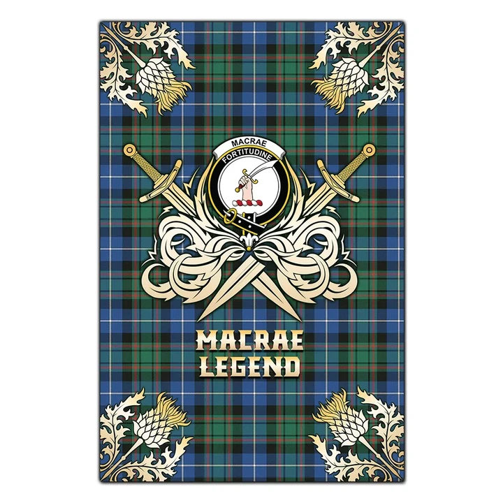 Garden Flag MacRae Hunting Ancient Clan Crest Golf Courage  Gold Thistle