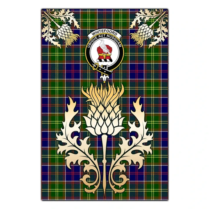 Garden Flag Whitefoord modern Clan Crest Gold Thistle