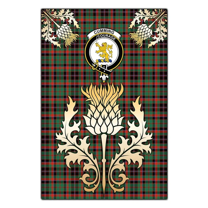 Garden Flag Cumming Hunting Ancient Clan Crest Gold Thistle