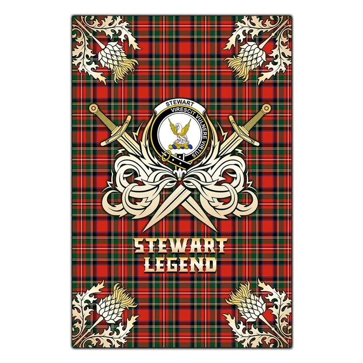 Garden Flag Stewart Royal Modern Clan Crest Golf Courage  Gold Thistle