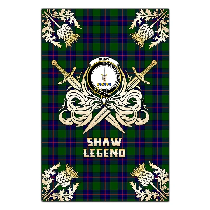 Garden Flag Shaw Modern Clan Crest Golf Courage  Gold Thistle