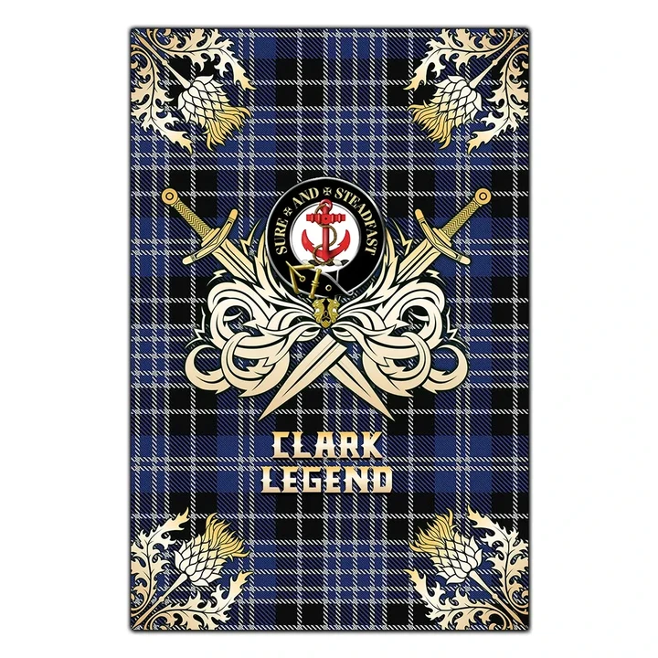 Garden Flag Clark Clan Crest Golf Courage  Gold Thistle