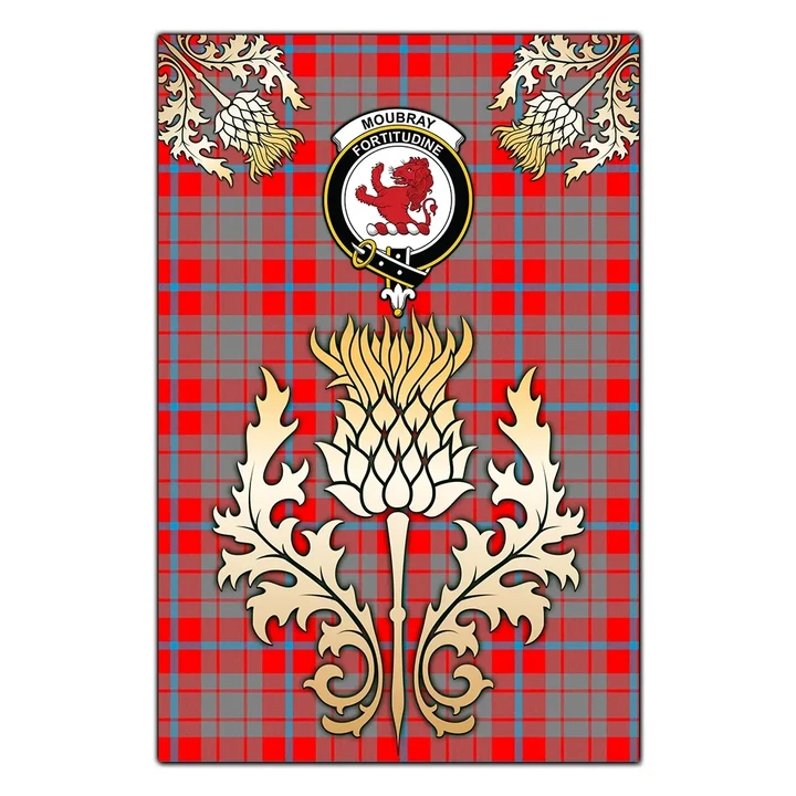 Garden Flag Moubray Clan Crest Gold Thistle